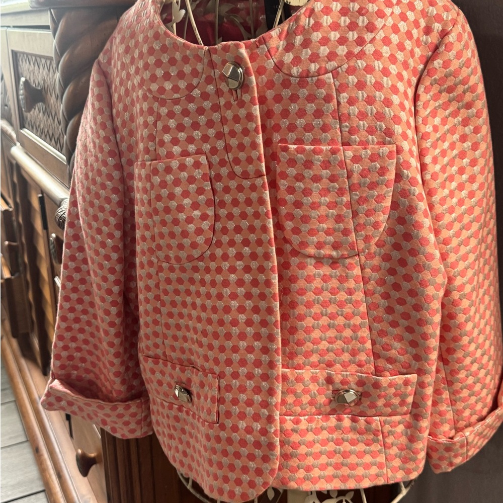 Marc By Marc Jacobs Pink and White Blazer Size 10. NWOT.  Excellent Condition.